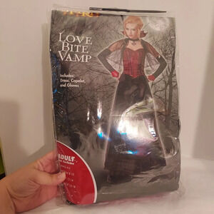 Spirit Halloween Love Bite Vamp Costume - Includes Dress, Capelet & Gloves Small
